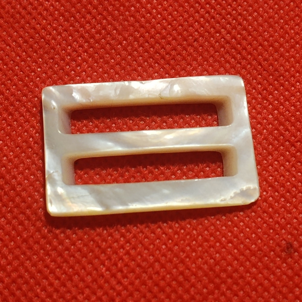 1 And 3/8 In Vintage Carved Mother Of Pearl Belt Buckle
